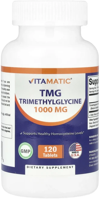 지금 곧 품절됩니다 Vitamatic TMG 1000mg 120정 서둘러주시면 감사하겠습니다, 1개 - 쿠팡