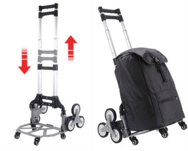 삼각인라인 계단 바퀴형 가정용 접이식 핸드카트(120kg적재) 이동식 구루마, 핸드카트(가방미포함), 1개