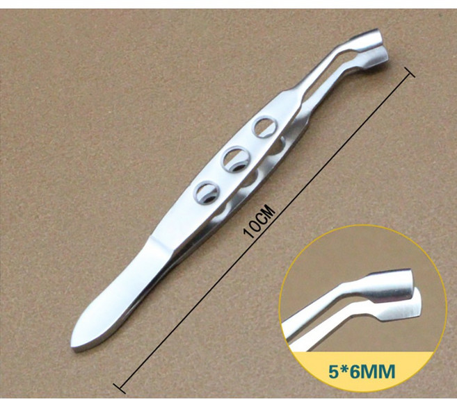 의료용 핀셋 포셉 드레싱 청소 집게 도구 치과 스퀴징 마이봄샘 안과 눈기름샘 눈꺼풀, 1개, 5*6