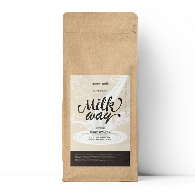 뉴타운커피 밀크웨이 산미없는 고소한 원두 사무실커피, 1개, 1kg, 홀빈(분쇄안함)