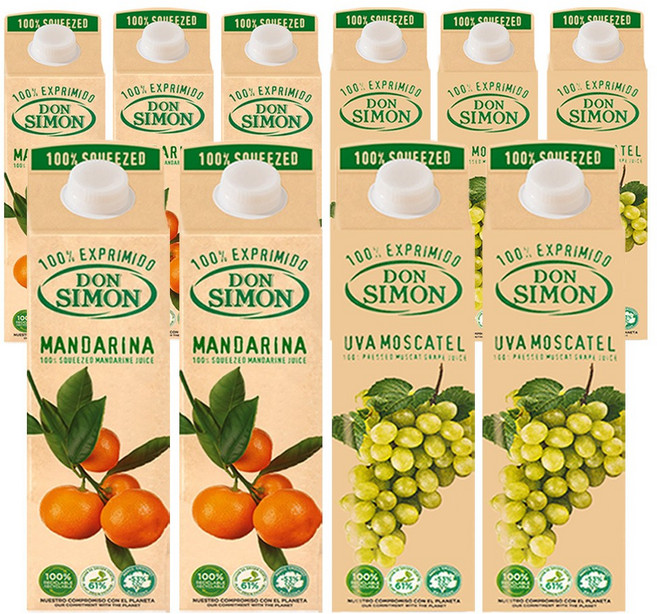 돈시몬 100%착즙주스 만다린 감귤1L 5개+백포도1L 5개 (총10개) 음료수생과일어린이, 10개, 1L