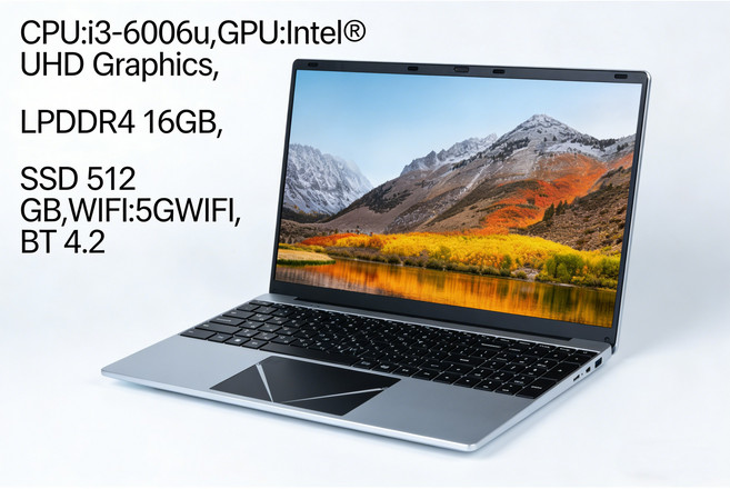가성비 끝판왕! 노트북/16.1인치 몰입감 인강 사무 재택근무용/부드러운 사용감 / 16GB+512GB / 초보자용 입문용 가정용 직장인 대학생/편하게 쓰기 /쾌적한 작업 환경, I3-6006u, WIN10, 16GB, 512GB, 실버