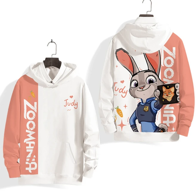 새로운 Zootopia2 후드티 주디 홉스 풀오버(소년 소녀 청소년 성인) 겨울 따뜻한 캐주얼 스포츠 긴 탑, 08 150, 10 1120-99-LMB-1
