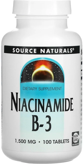Source Natural 소스내츄럴스 나이아신아마이드 비타민 B3 Niacinamide 1500mg 100정 3개 - 쿠팡