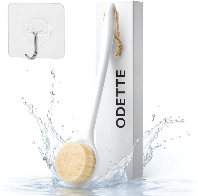 오데트 커브 등드름 샤워 바디 브러쉬, 1세트, 1개입, 화이트