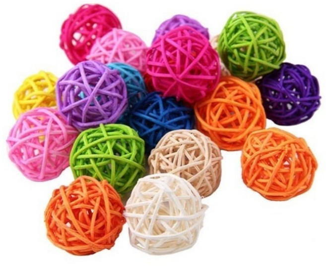 까마느 앵무새 등나무 장난감 용품 공, 10개, 컬러풀