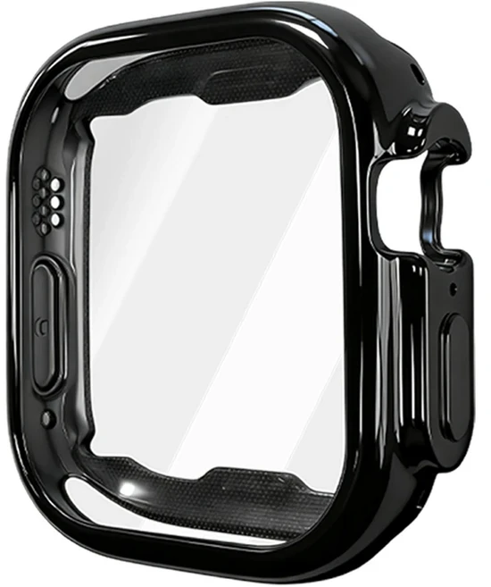애플워치 울트라 49mm 호환 2개 케이스 보호 소프트 TPU 충격방지 긁힘, 검정, 3개