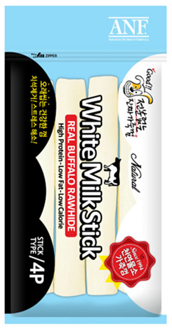 ANF 강아지 로하이드 화이트 스틱, 밀크, 55g, 4개