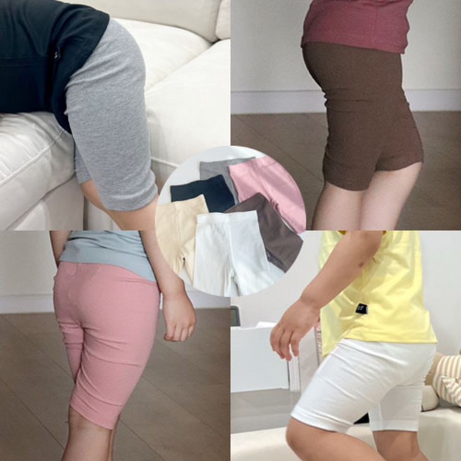 아기 유아 남아 여아 레깅스 바지 여름 5부 반바지 외출복 등원룩 실내복 쫀쫀 골지 속바지