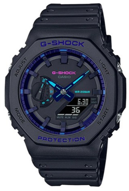 GA-2100VB-1A 버츄얼 블루 남성 우레탄 아날로그 전자 시계