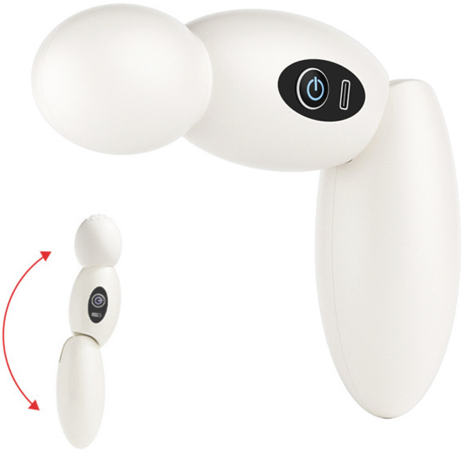 미니안마기 무선 전동 초경량 마사지기 접이식 휴대용 저소은 2종 헤드, 화이트, 마사지건