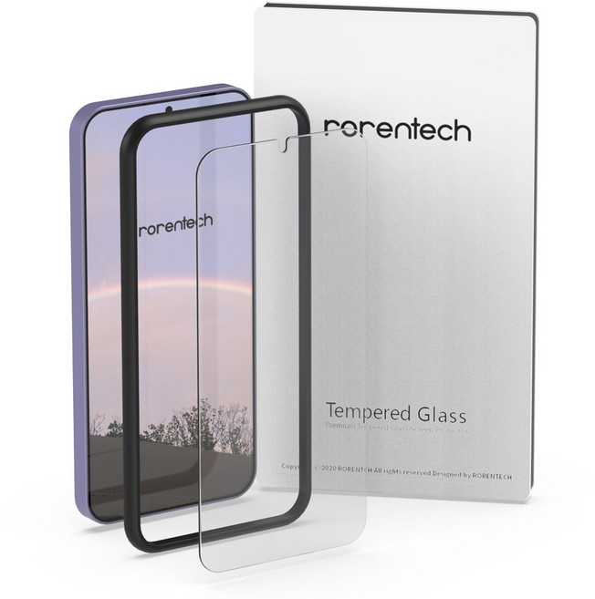 로랜텍 풀커버 지문인식 호환 강화유리 휴대폰 액정보호필름, 1세트