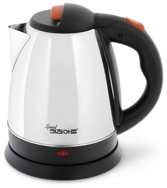 키친아트 라팔 스텐 전기주전자 KAEK-A1500FT 뉴스피드 전기포트 1.5L 자동전원차단, 블랙＋실버