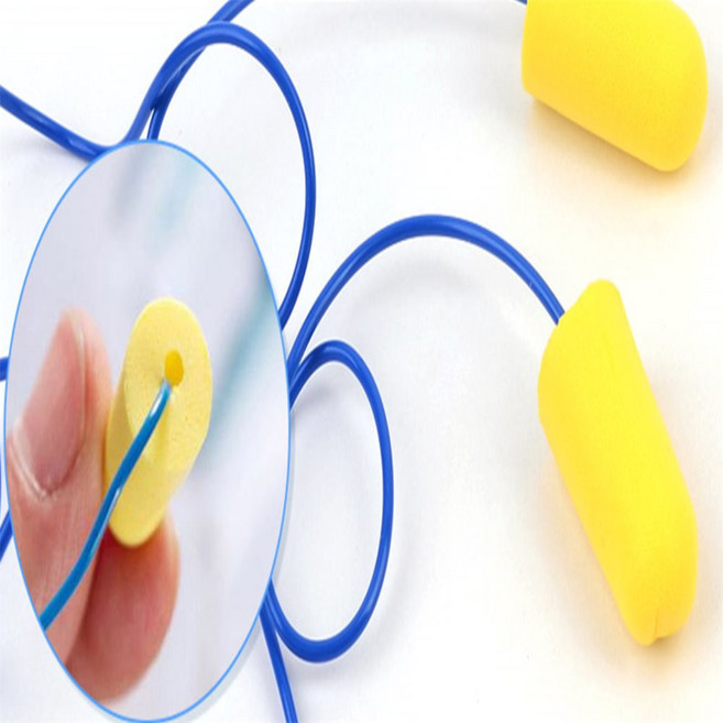 진짜수박 끈달린 스폰지 방음 귀마개 원형스펀지막대, 1개