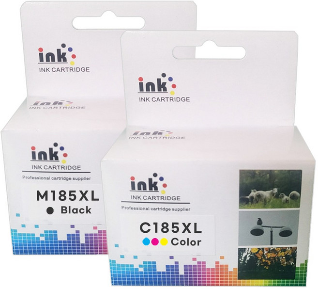 (특대용량 잉크세트) 삼성 INK-M185 C185 XL SL-J1680 J1683 J1685 J1780W J1780DW J1785W 호환, 1세트