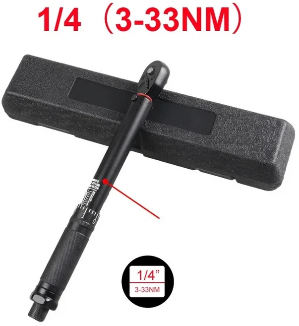 토크 프리셋 렌치 라운드 튜브 고정밀 조절 자동차 자전거 수공구 3/8 인치 (10-130NM), 03 3-33NM