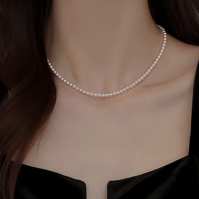 FANSYLI 진주목걸이 여성 심플 비즈목걸이 14K 혼주 진주목걸이 2mm-10mm 한복 진주목걸이 W2506J09