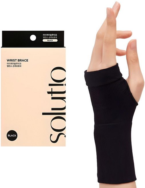 솔루티오 손목 보호대 3p, 1개, 블랙