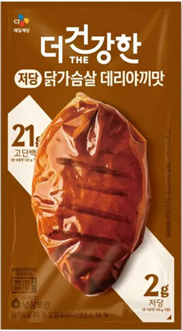 CJ 더건강한 저당 닭가슴살 데리야끼맛, 4개, 120g