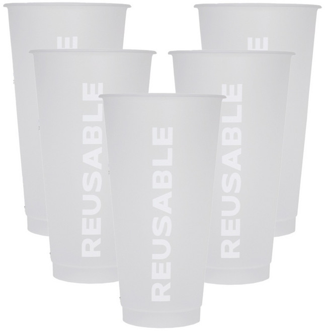 이지케어 리유저블 컵 텀블러 콜드핫 투명벤티 5개, 투명, 709ml