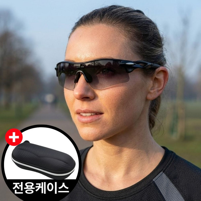 비앙디 편광렌즈 스포츠 러닝고글 자외선차단, 1개, 블랙