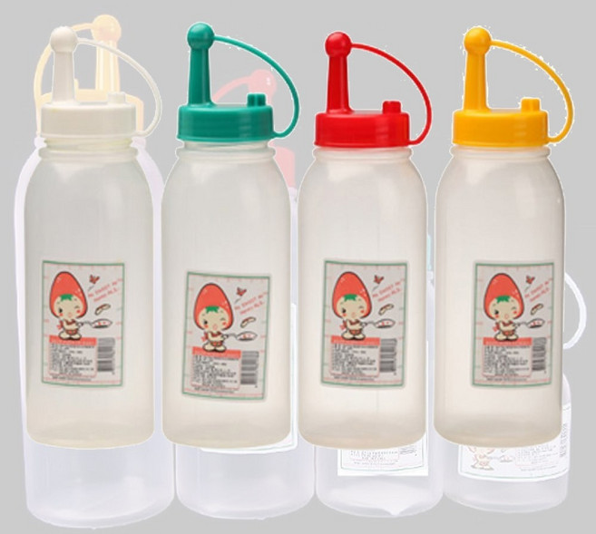 골든트리 ALS 원타임 누드 케찹병 대형 500ml(랜덤색상) 소스통 간정병 기름병 겨자병 식초병 양념통, 1개