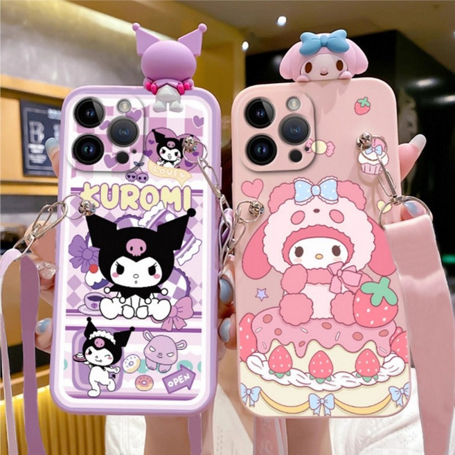 갤럭시 A24 케이스 핑크 토끼 피규어 팔찌 목걸이 거치대 어깨끈