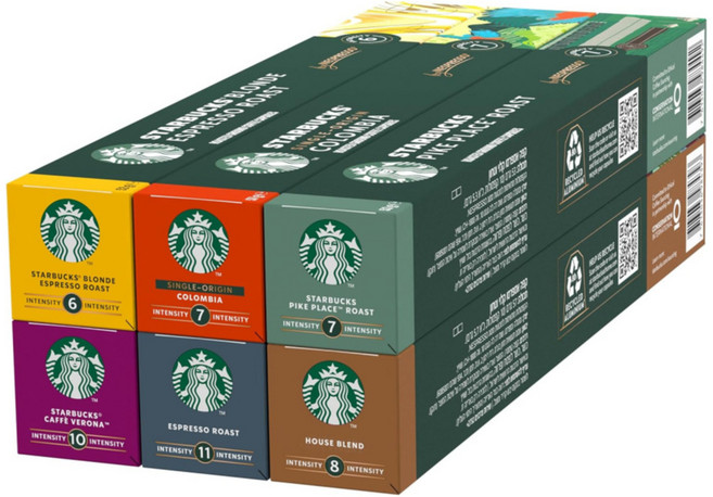 STARBUCKS 스타벅스 캡슐 커피 디스커버리 버라이어티팩 바이 네스프레소 6가지맛 총60개입, 1개, 60개입, 5.7g