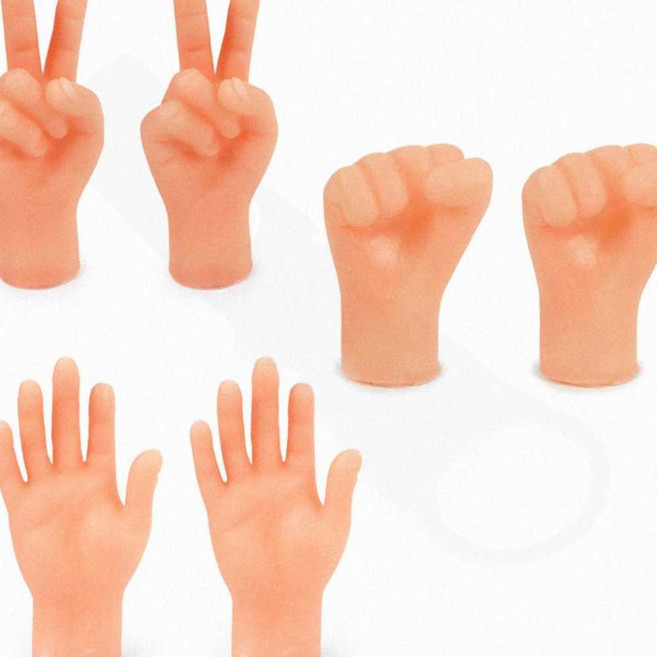 파티게임 재미용품 미니장난감손 실리콘재질 웃긴소품 유쾌한 손가락모형 2p, 가위