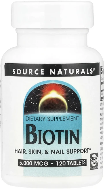 너무좋습니다 Source Naturals 바이오틴 5000 mcg 120 타블렛 어깨를언제나 활짝펴세요, SourceNaturals바이오틴5000mcg120타블, 120정, 1개 - 쿠팡