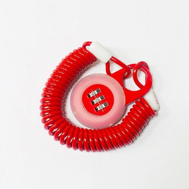 온가드락 8066 미니 번호키 자전거 자물쇠, 레드, 1개