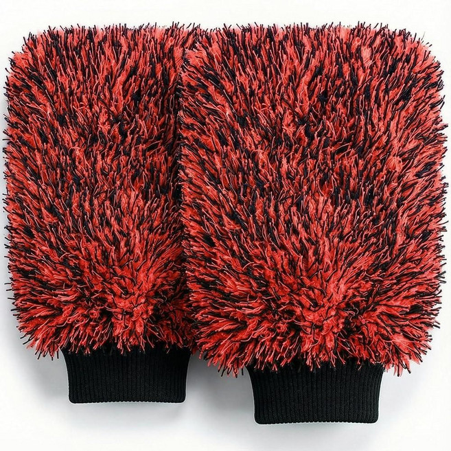 TAKAVU 새로운 세차 장갑 2팩 프리미엄 사이클론 극세사 세탁 장갑 효과적인 세척을 위해 많은 양의 비눗물 보관 세탁기 사용 가능 보푸라기 없음 긁힘 방지 (그린