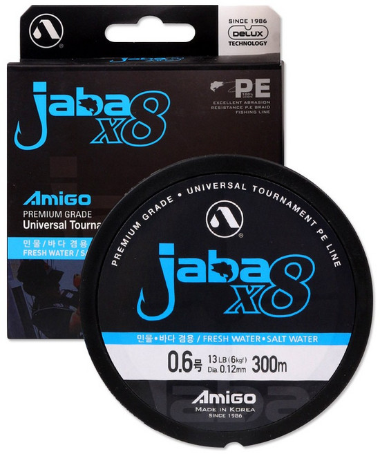 아미고 자바 X8 300m 멀티컬러 8합사 낚시줄, 혼합, 1개