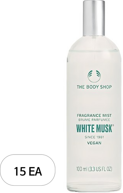 더바디샵 후레그런스 바디미스트 화이트 머스크향, 15개, 100ml