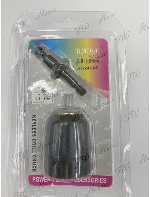 BADGE 電動夾頭 0.8-10mm 無鑰匙電鑽夾頭 附接桿, 1個, 4分自動夾頭