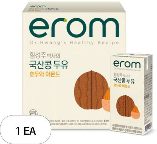 이롬 황성주 박사의 국산콩 두유 호두와 아몬드, 3.04L, 1개