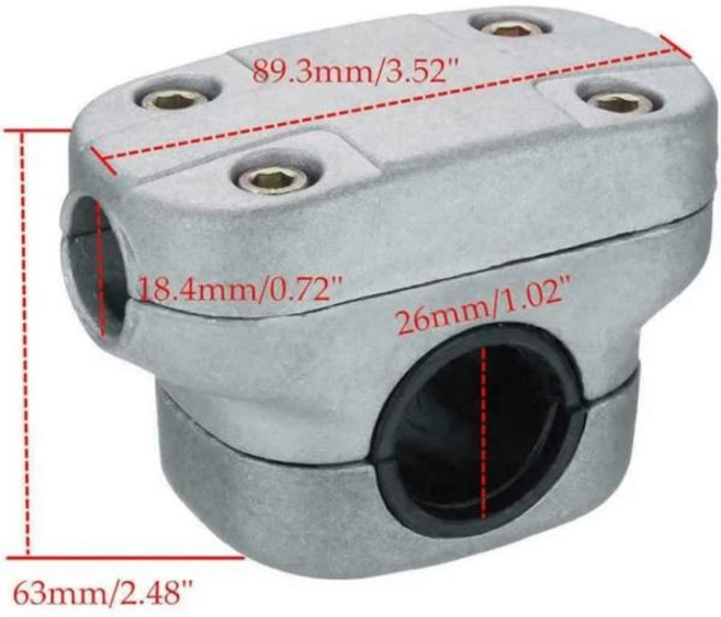 예초기부품 범용 브러시 커터 핸들 클램프 알루미늄 고정 잔디 깎는 도구 브래킷 높은 경도 부식 방지 스, 1개