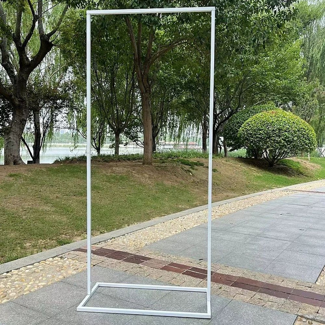 웨딩 웰컴보드 철제 벽걸이 1m POP 화이트 80cm 입간판 셀프 직사각형, 1개, E. 사각형 베이스 화이트 높이 2미터 너비 80센티미