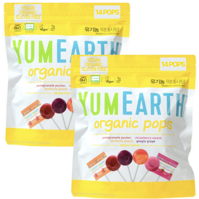 야미얼스 유기농 막대사탕 87g 비타민C함유, 2개