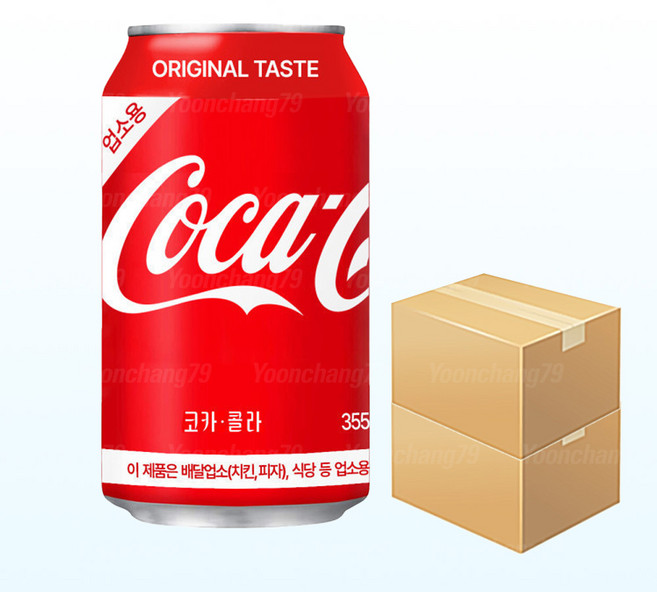 코카콜라 355ml x 48캔/업소용 캔콜라 뚱캔 음료수, 48개