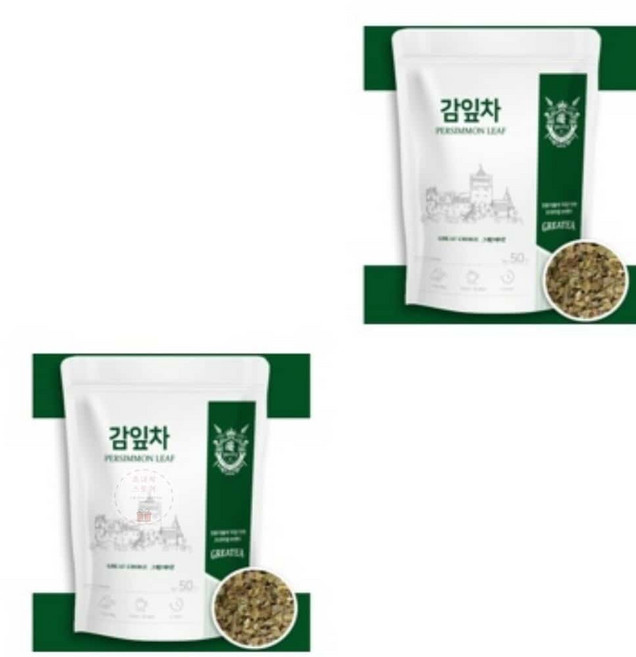 국산 감나무잎 100% 감잎차 제로카페인 50티백 x 2개 감잎티