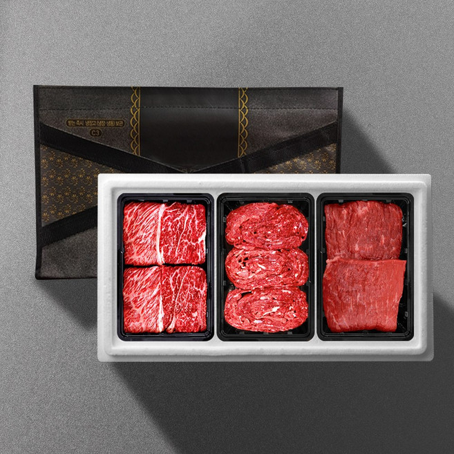 [기품맛담] 1등급 횡성한우 암소명품구이혼합 1.2kg 선물세트3호(꽃4불4국4), 1박스