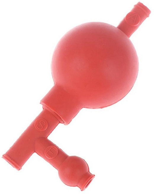 실험실 고무 흡입 전구 안전한 압력 정량 피펫 필러 밸브, 빨간, 02 빨간, 1개