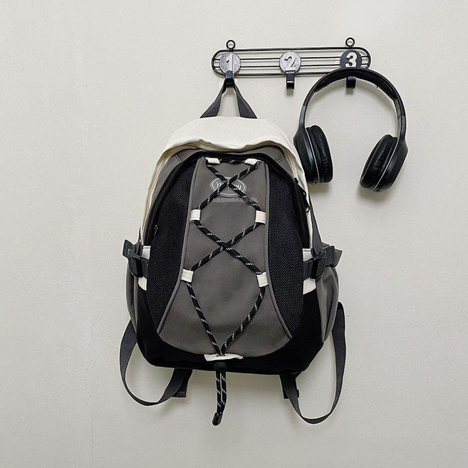 運動戶外大容量電腦雙肩包, 黑色小號