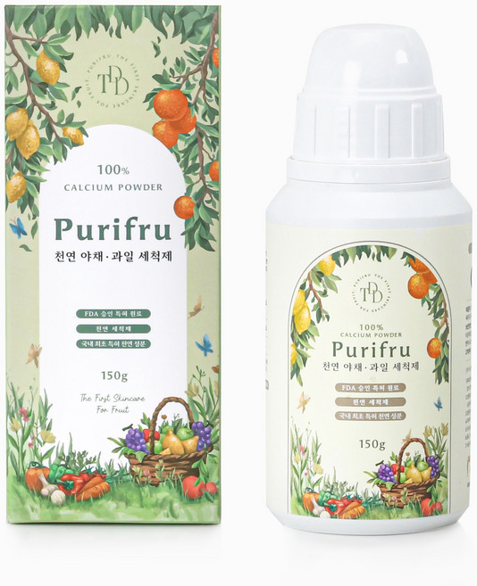 퓨리프루 퓨리파우더 친환경 야채 과일 세정제 칼슘파우더 더달당, 150g, 1개