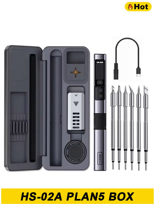DS NU FNIRSI 100 컬러 납땜 도구 450 HS 슬립 인두 스테이션 재작업 화면 스마트 IPS 휴대용 PD100W 02 디스플레이 수리, HS 02A PLAN5 BOX, 1개