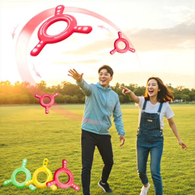 이숍 돌아오는 부메랑 3P 안전한 EVA 쿠션 부메랑, 그린+옐로우+레드, 1세트