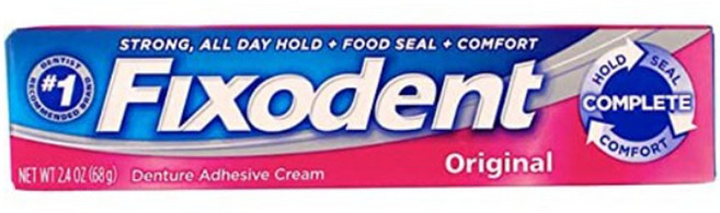 픽소덴트 컴플리트 오리지널 접착제 68g 2+2팩 Fixodent Complete Original Denture Adhesive Cream 2.4 oz TWIN, 1개
