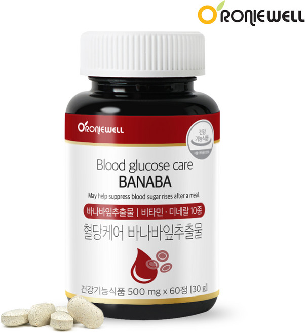 21461 가이아링크 글루코헬스업 혈당케어 바나바잎추출물 식후혈당상승억제 500mgx60정, 60정, 1개