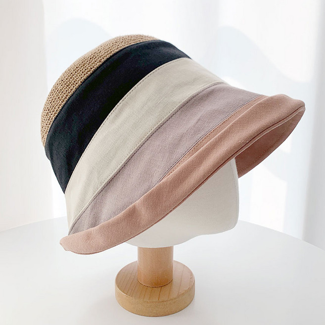 이코마켓 국산 스위트 고급 린넨 버킷햇 밀짚 봄 여름 여성 벙거지모자 중년여성 엄마 선물 라피아햇 챙모자